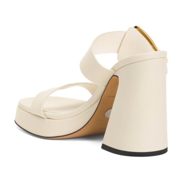 PROENZA SCHOULER Made In Italy Leather Heeled Sandals With Buckle - Picture 2 of 3